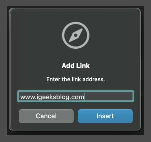 click link paste your link click insert in freeform