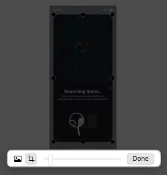 click the crop icon adjust slider click done in freeform