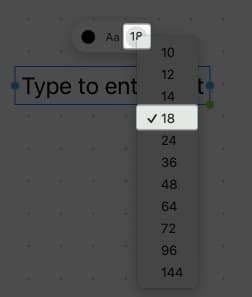 click the font number select a font size in freeform