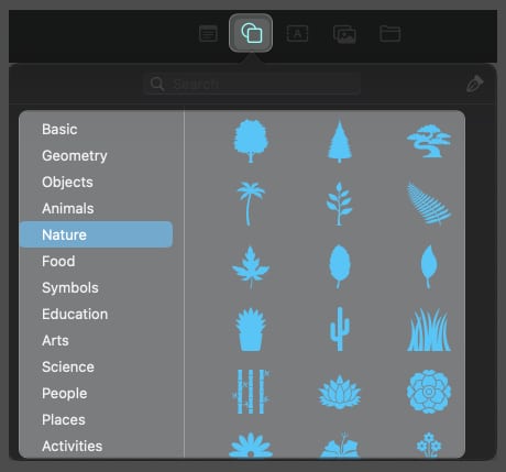 click the shape icon select a shape in freeform