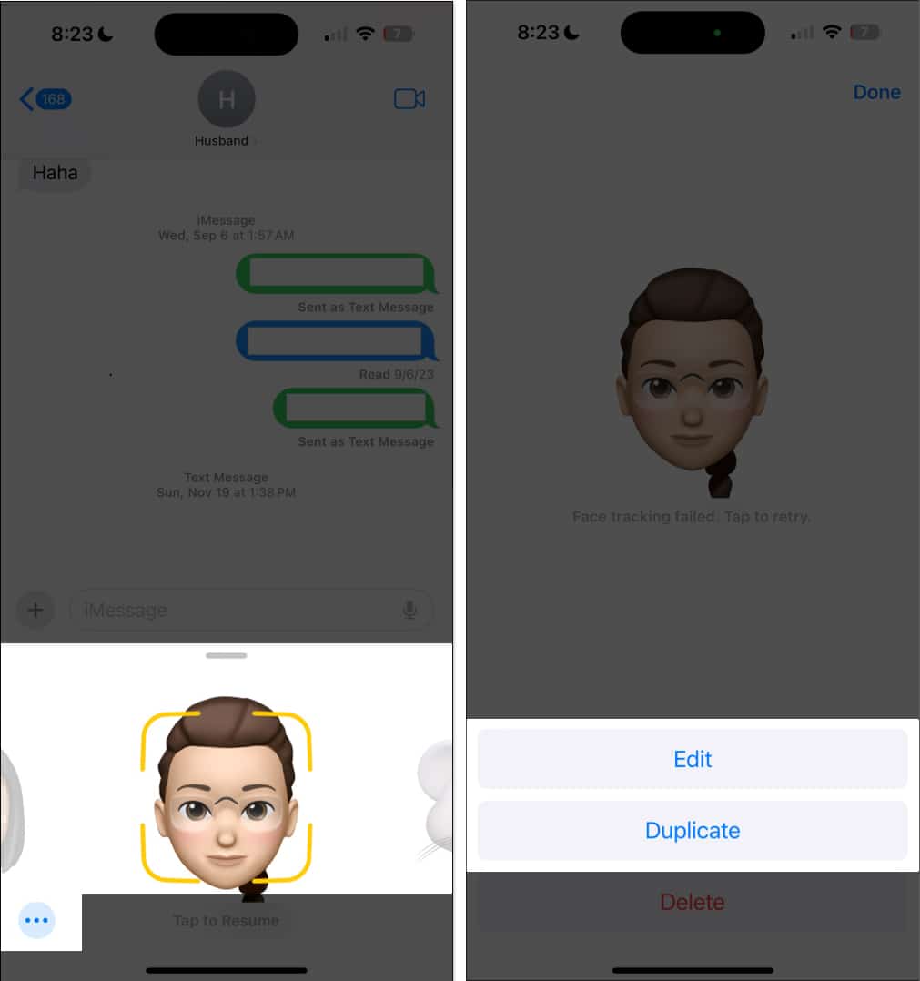 Choose Memoji and Tap more then tap edit