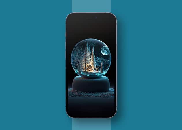 Christmas themed crystal globe wallpaper for iPhone