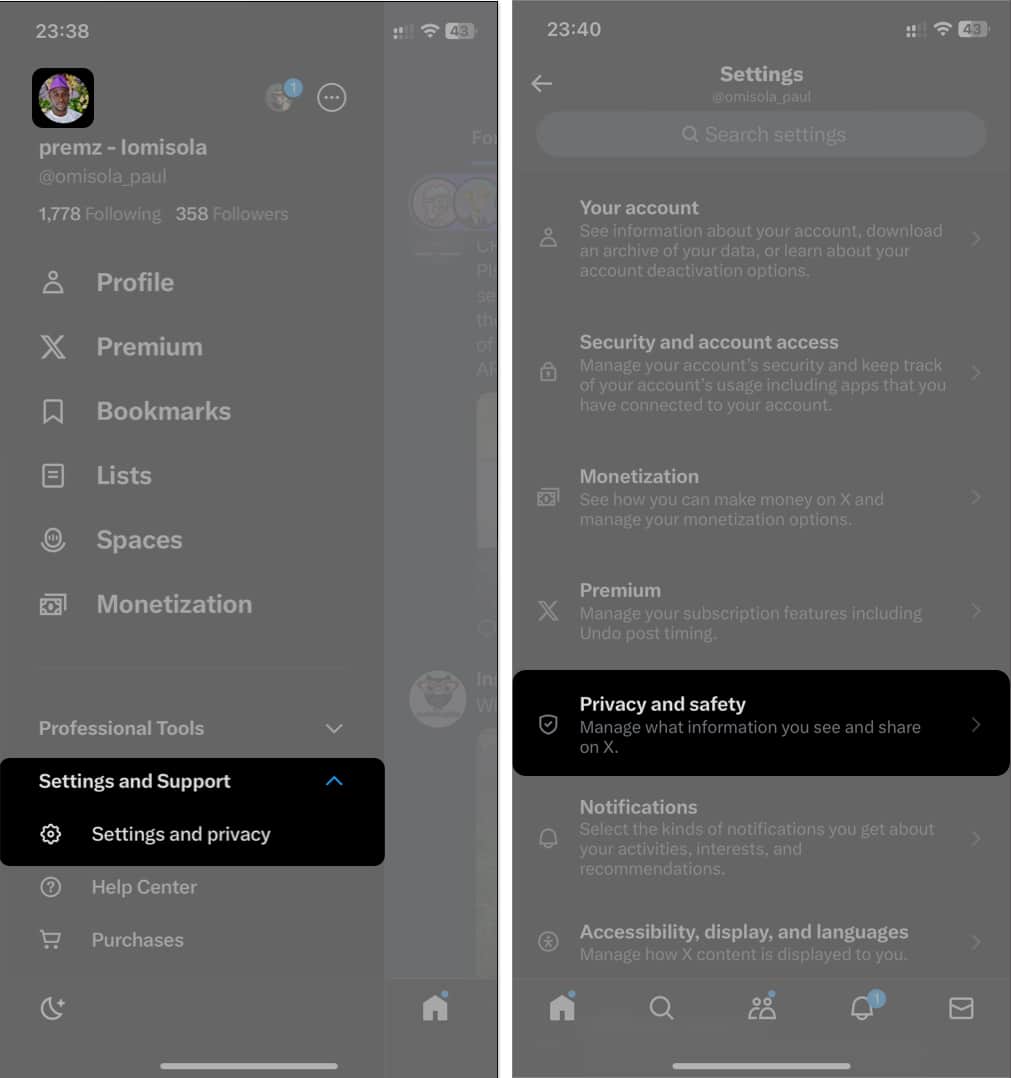 Go to Settings and Support Settings and privacy Privacy and safety on Twitter