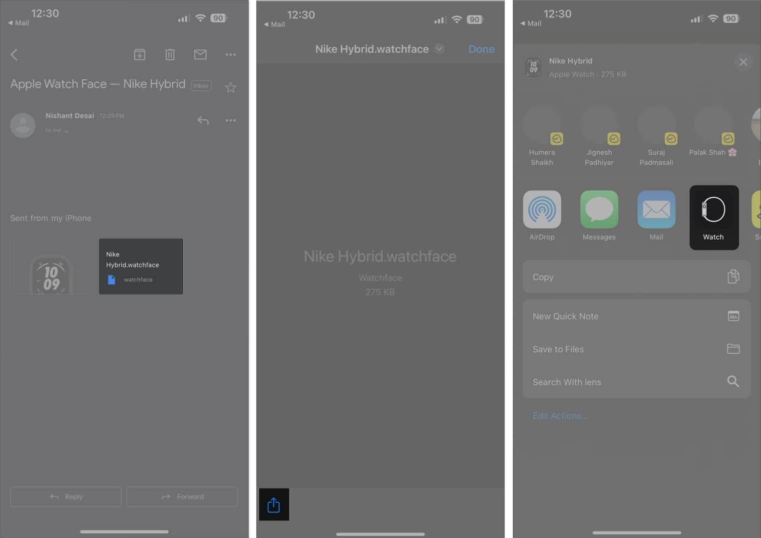 Open watcchface file share Watch app