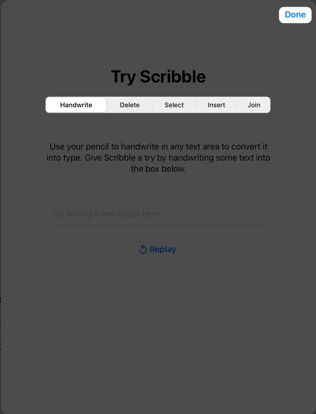 Try Scribble and Done to conclude the process