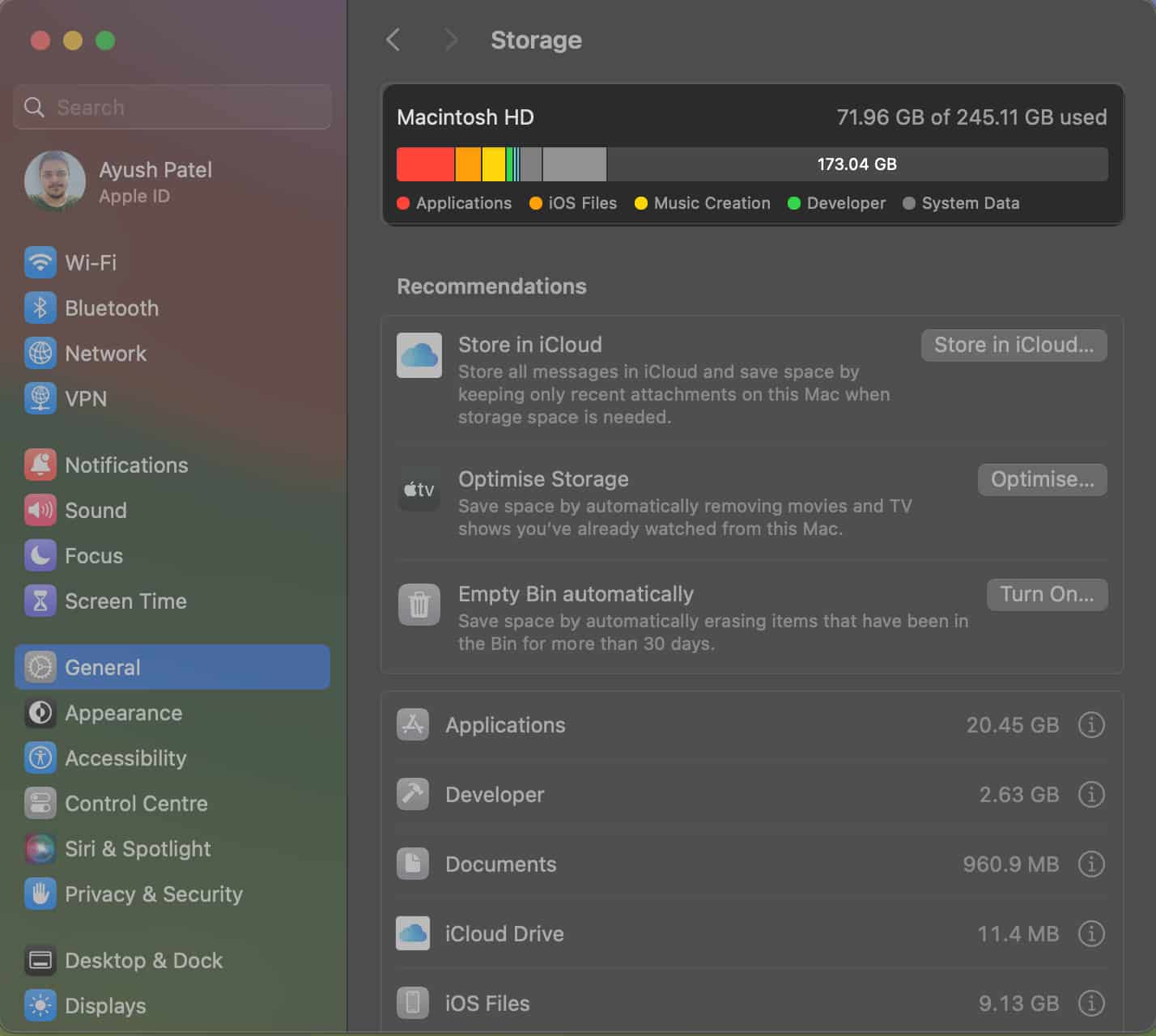 check mac storage