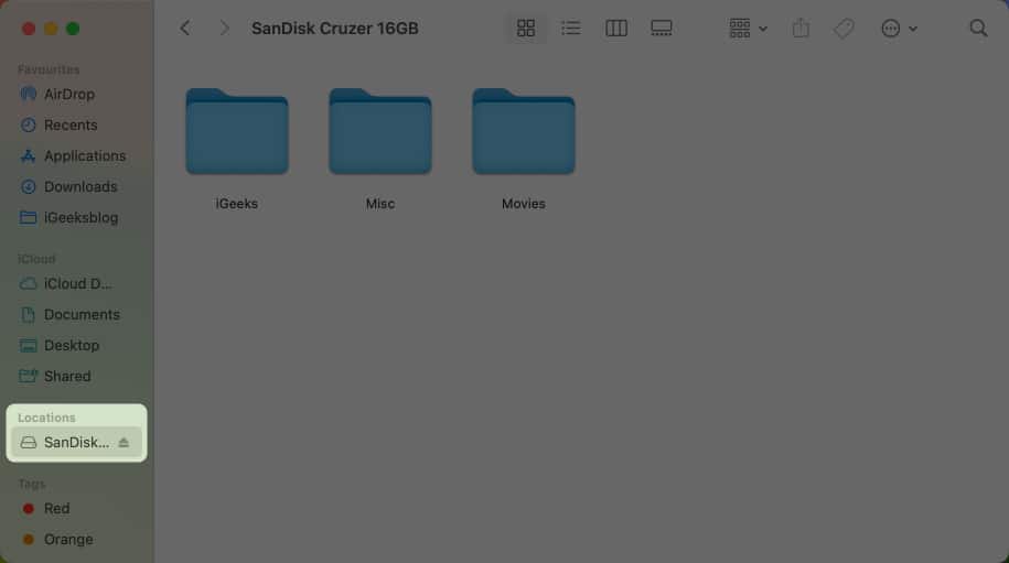 eject external usb drive from finder