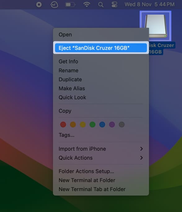 right click on drive click eject