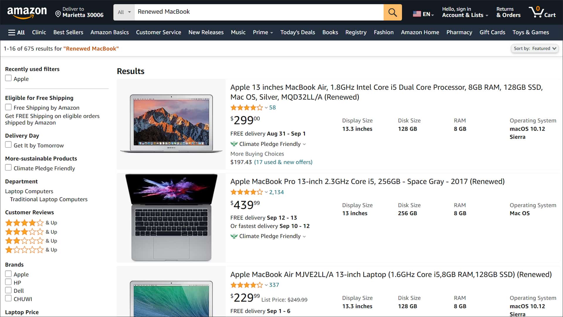 Amazon renewed macbook