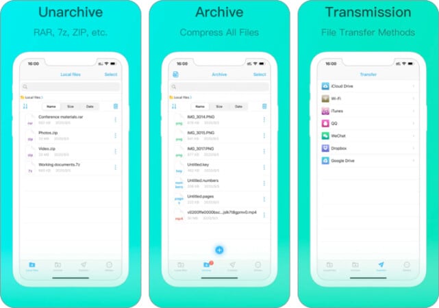 BestZip2 file compression iPhone iPad app screenshot