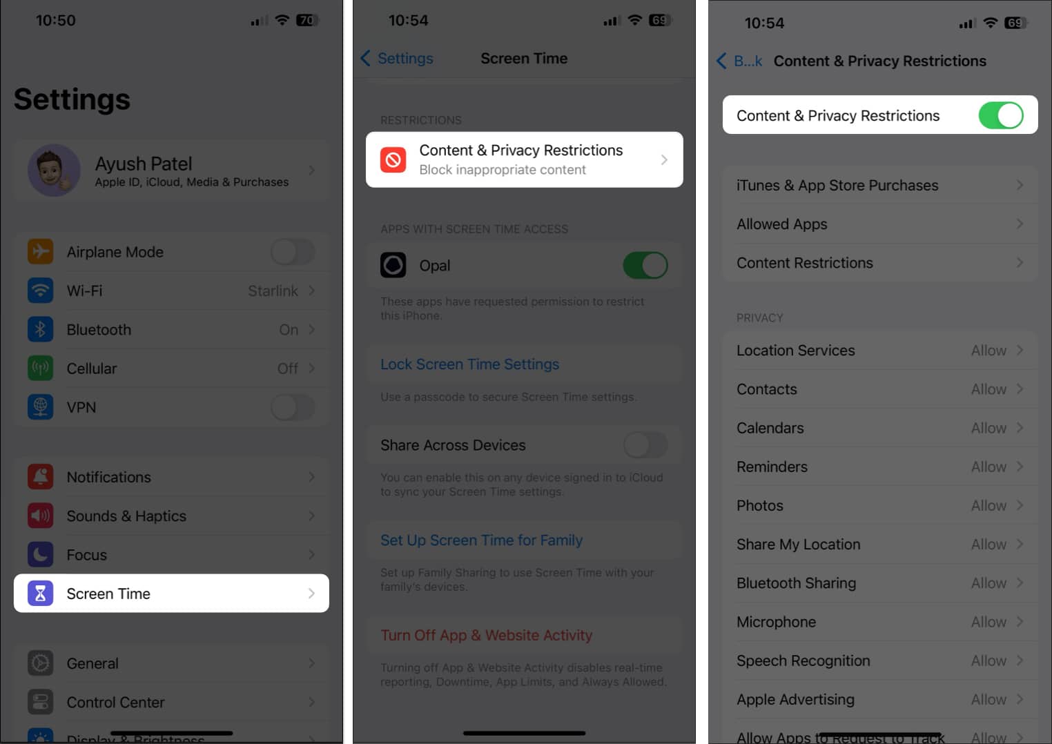 Check Privacy  Restrictions settings