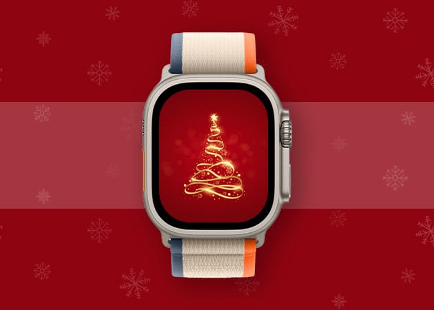 Glowing Christmas tree Apple Watch face
