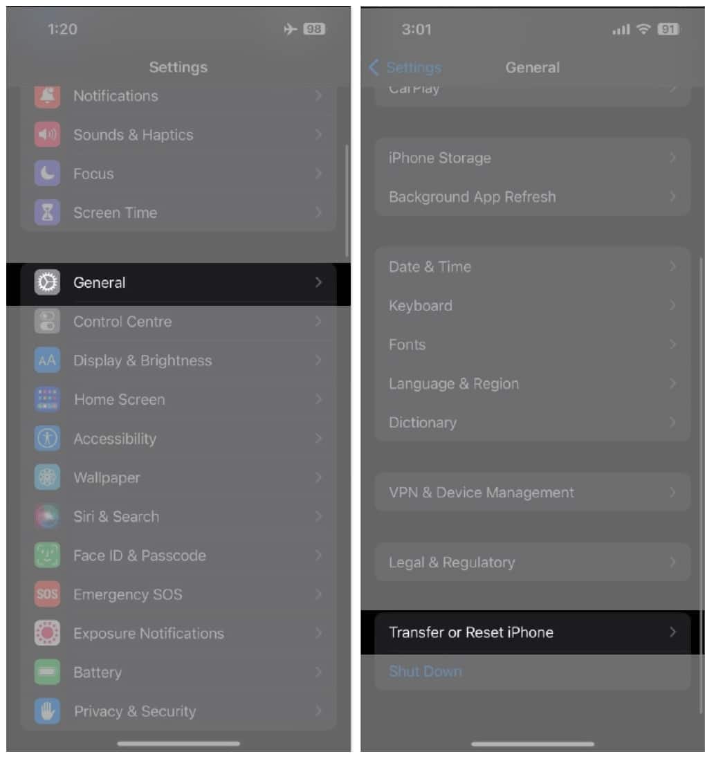 Reset Network Settings go to Settings navigate to General select Transfer or Reset iPhone