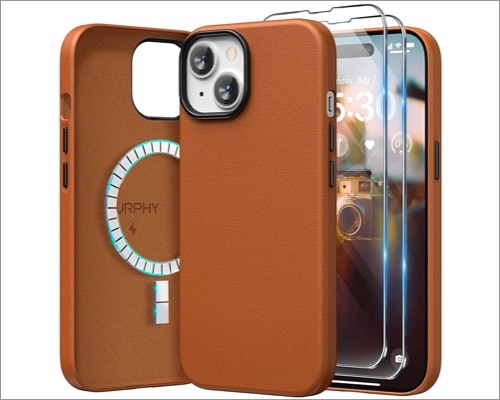 Surphy best iphone 15 plus leather case