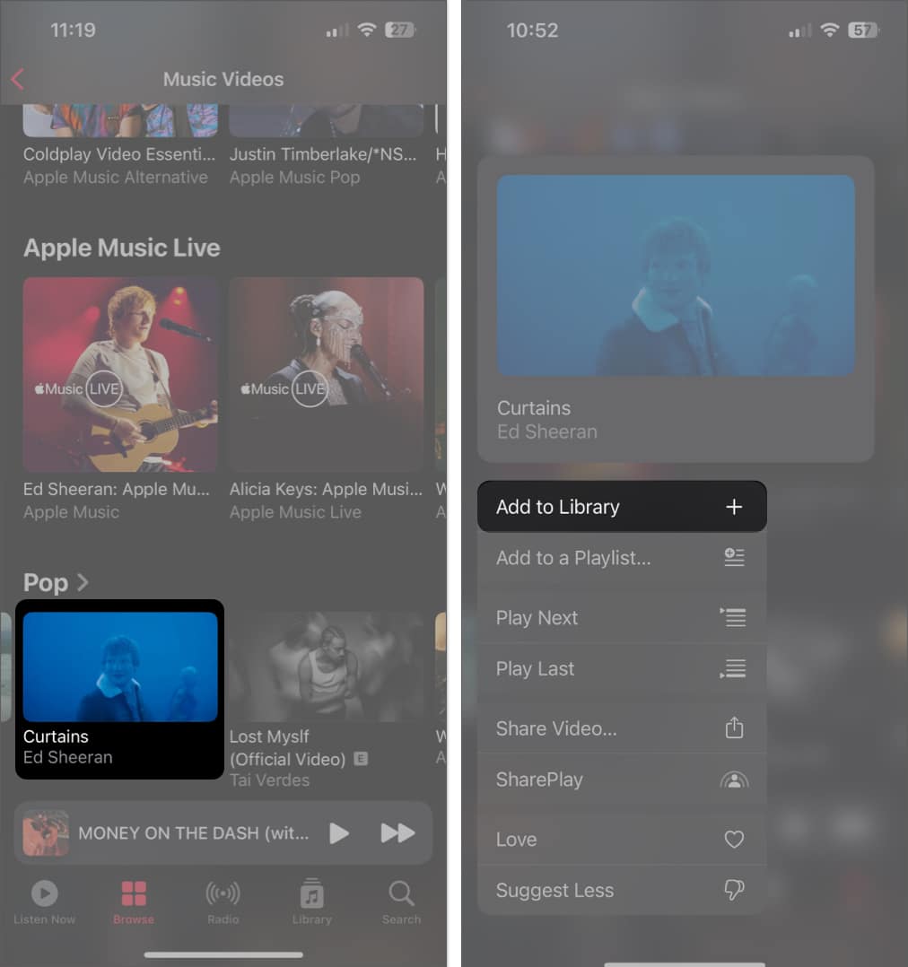 add music videos to library