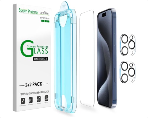 amFilm OneTouch 22 Pack for iPhone 15 Pro Max