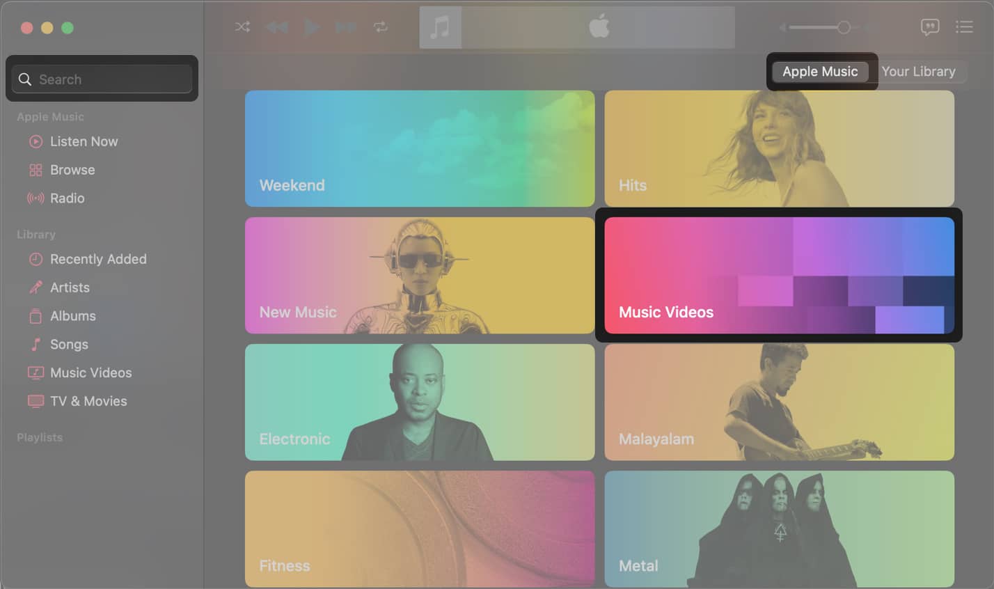 find music videos on mac from search