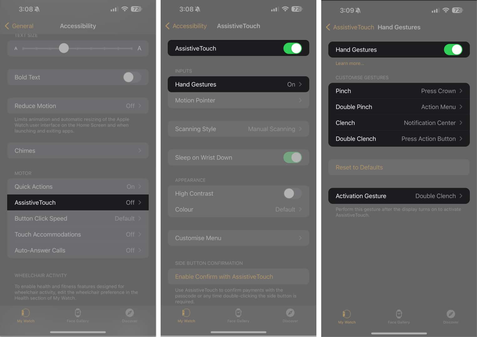 Enable AssistiveTouch Hand Gestures