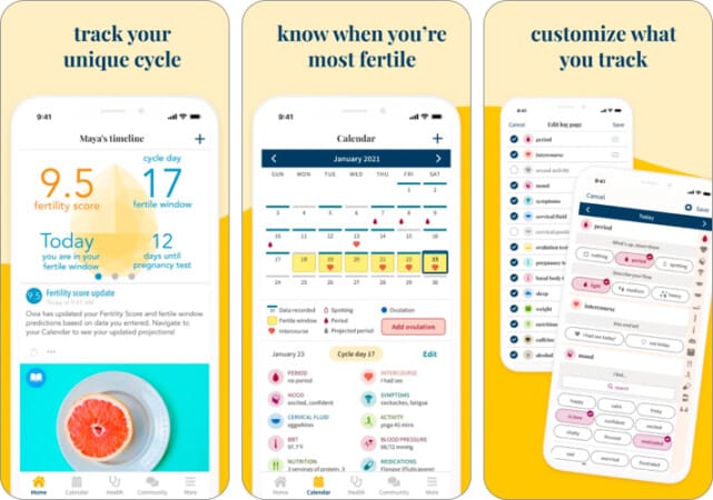 Ovia Fertility  Cycle Tracker for iPhone