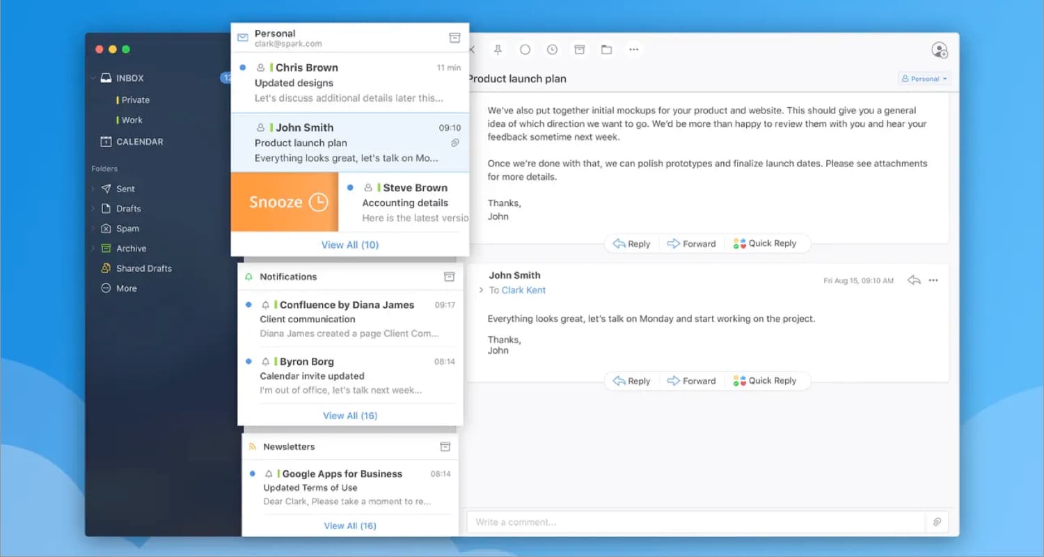 Spark  Email App by Readdle Mac app screenshot