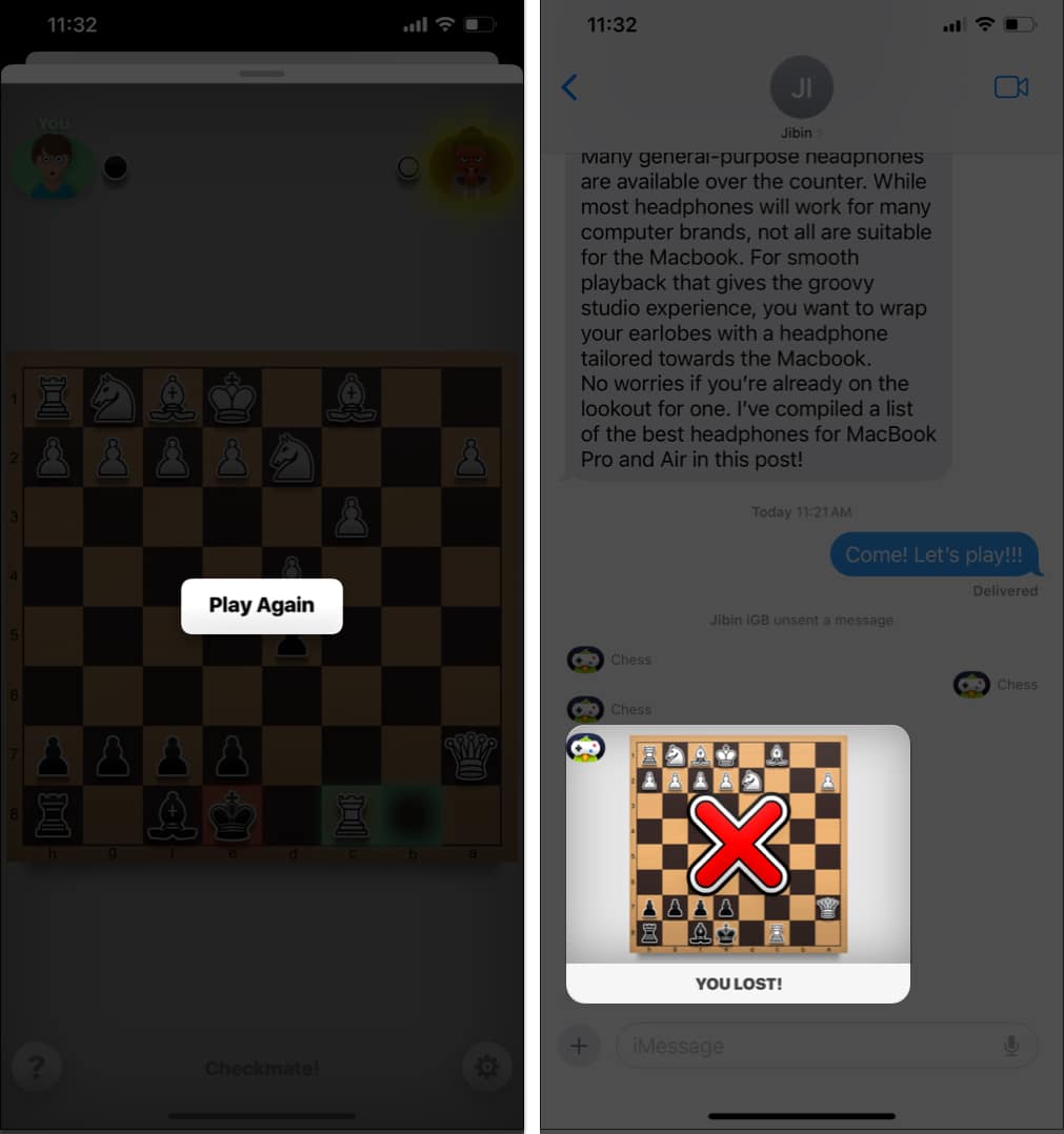 How to play iMessage games on iPhone 2025 guide Tap Play Again assess the matech in iMessage