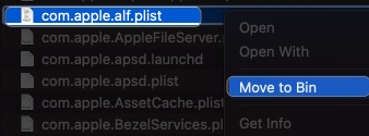 delete comapplealfplist file from preferences