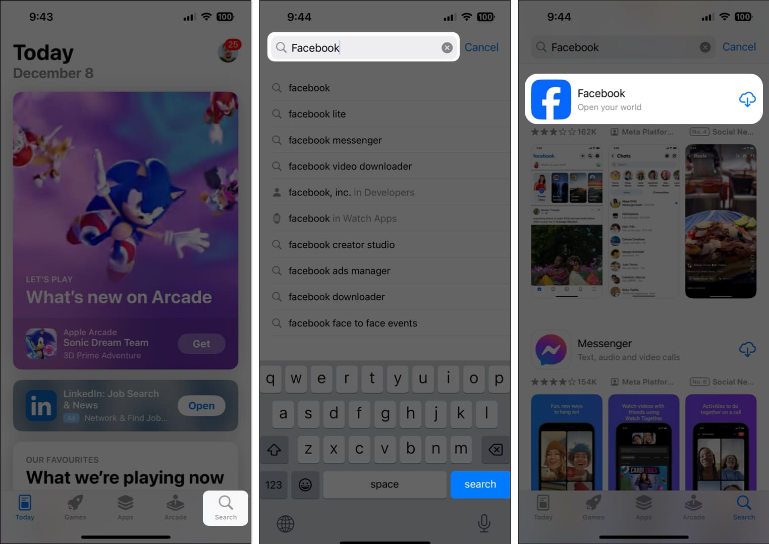 reinstall facebook