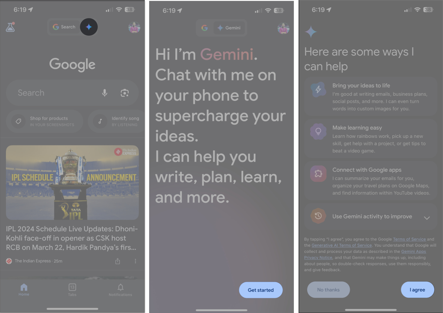 Access Google Gemini AI on iPhone