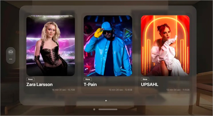 AmazeVR Concerts app for vision pro