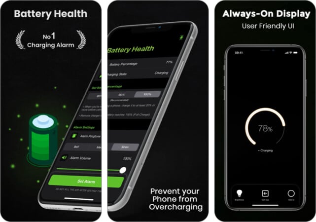 Battery Health Charge Alarm app for iPhone