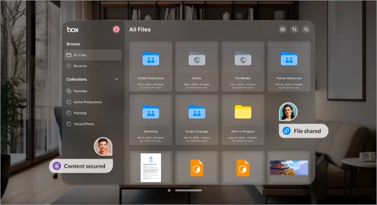Box The Content Cloud app for Apple Vision Pro