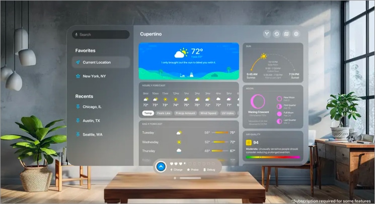CARROT Weather Apple Vision Pro app
