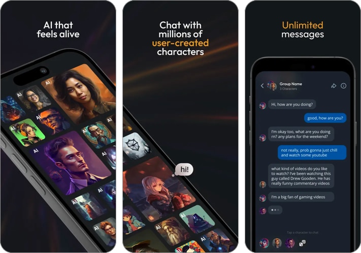 CharacterAI best AI app for iPhone and iPad