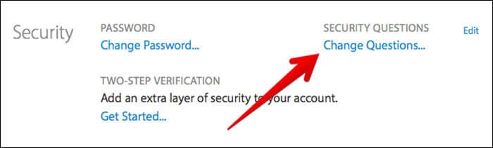 Click on Change Questions in Apple ID on Mac or Windows PC