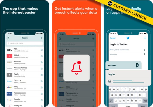 Dashlane password manager app for iPhone and iPad