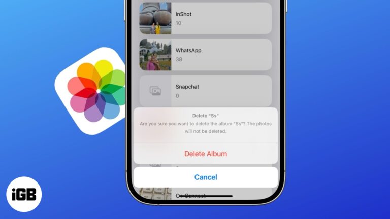 Delete photo albums on iPhone.