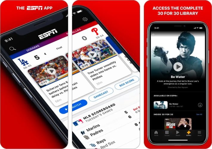 ESPN Live Sports  Scores app for iPhone