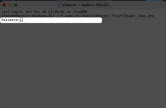 Enter the Mac administrators password on Mac