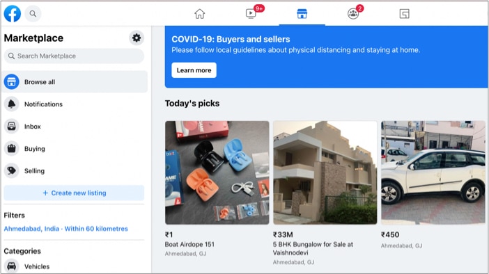 Facebook Marketplace to sell iPhone