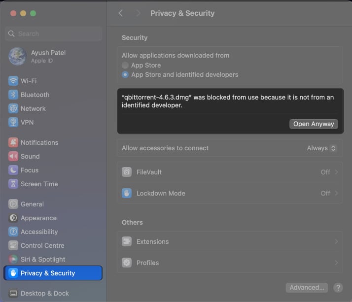 Go to Privacy and Security Open the app When the error appears click Open Anyway