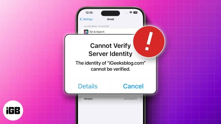 How to fix Cannot Verify Server Identity on iPhone
