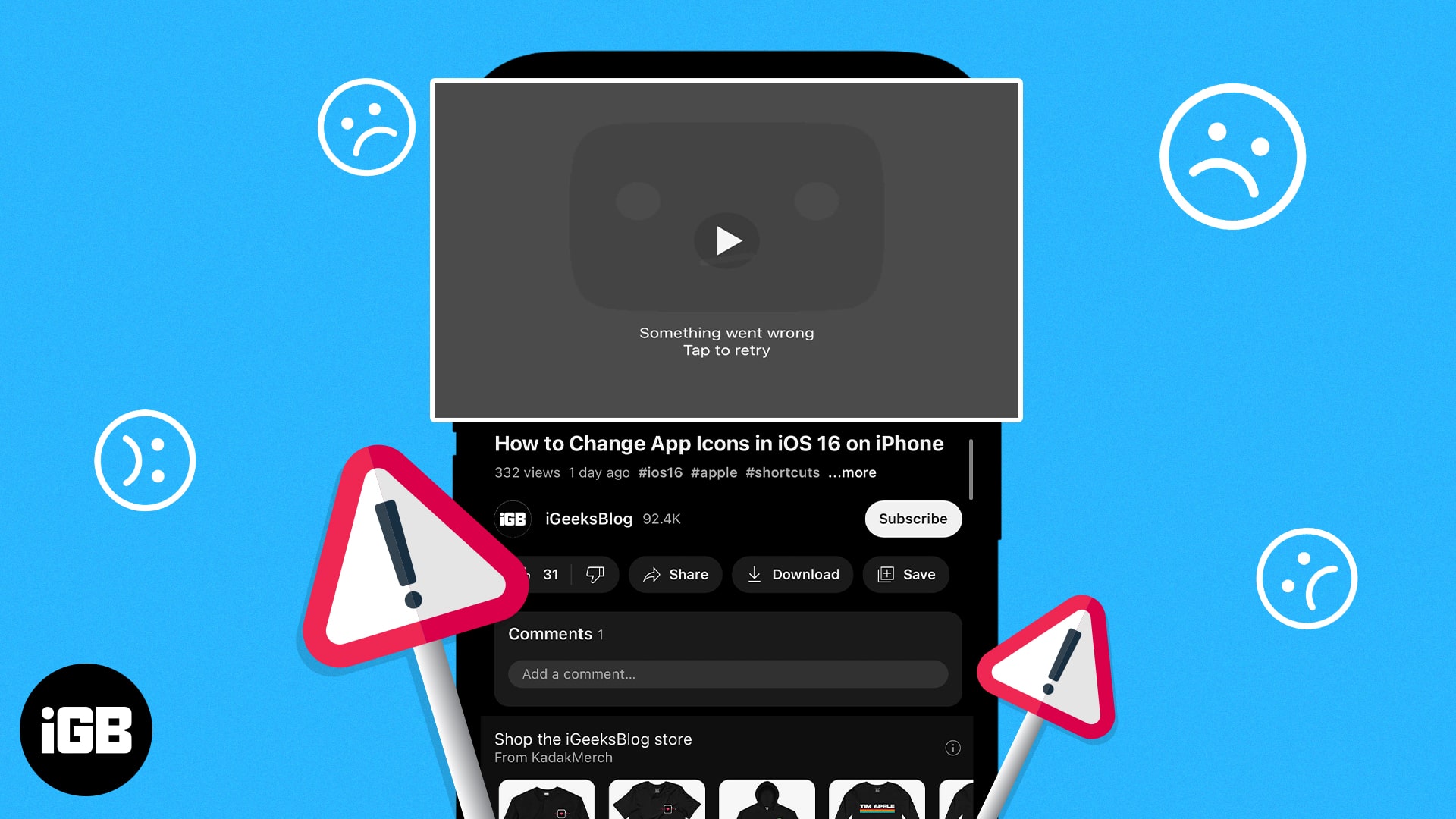 How to fix youtube something went wrong tap to retry error