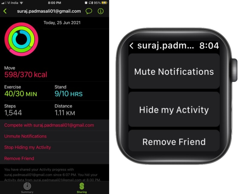 How to mute notifications hide or stop sharing activity