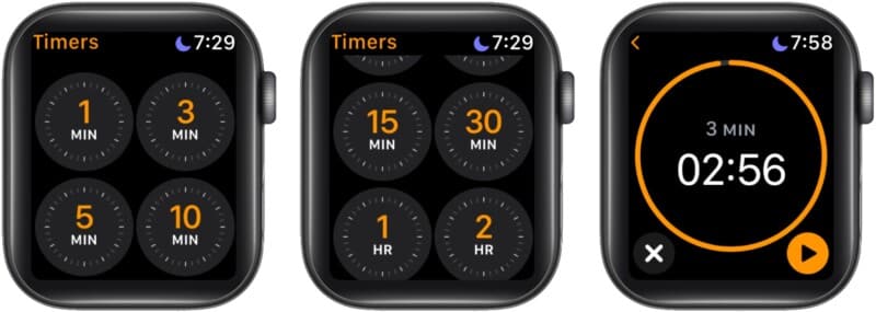 How to start a preset timer on Apple Watch