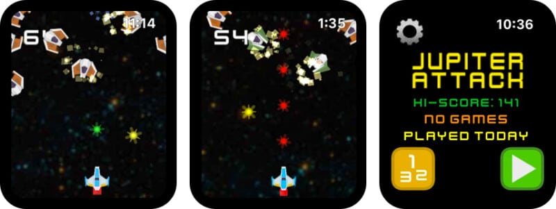 Jupiter Attack game app for Apple Watch