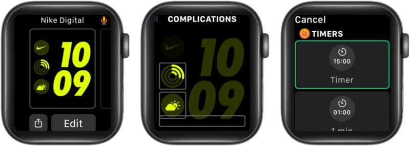 Monitor the timer from your Apple Watch face