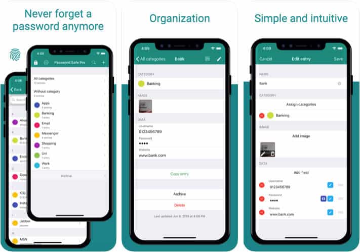 Password Safe and Manager iPhone and iPad App Screenshot