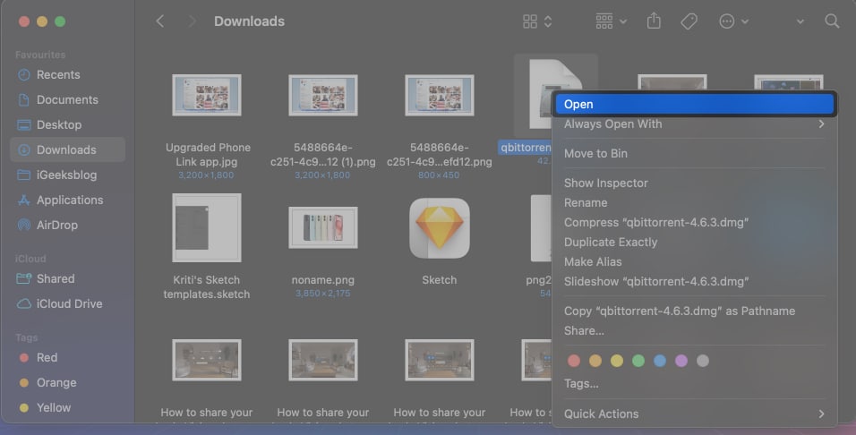Press control on the keyboard Click the file Select Open on Mac