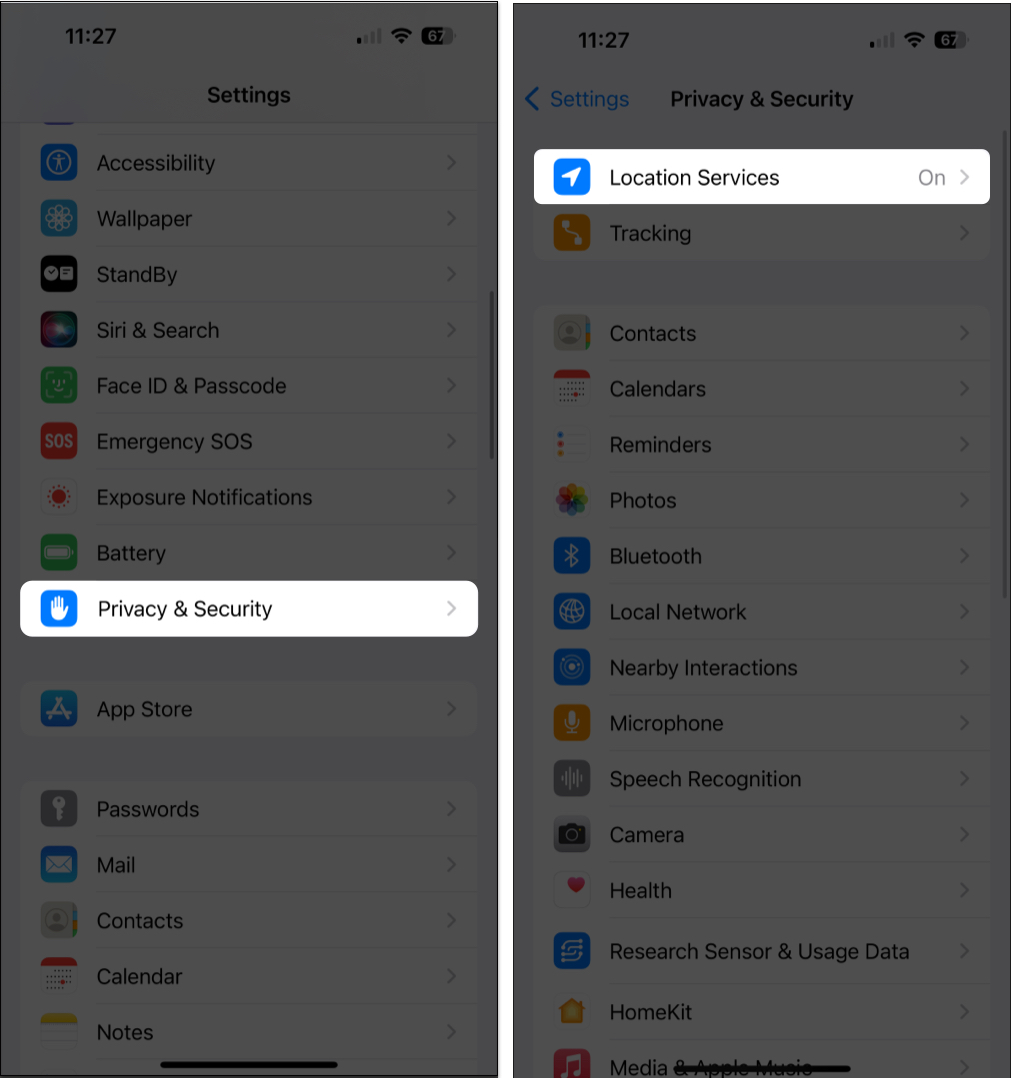 Privacy  Security Location Services