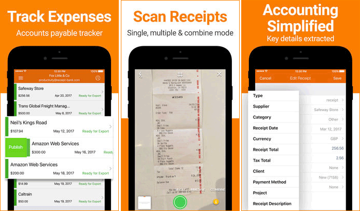 Receipt Bank Scanner  Tracker iPhone App Screenshot